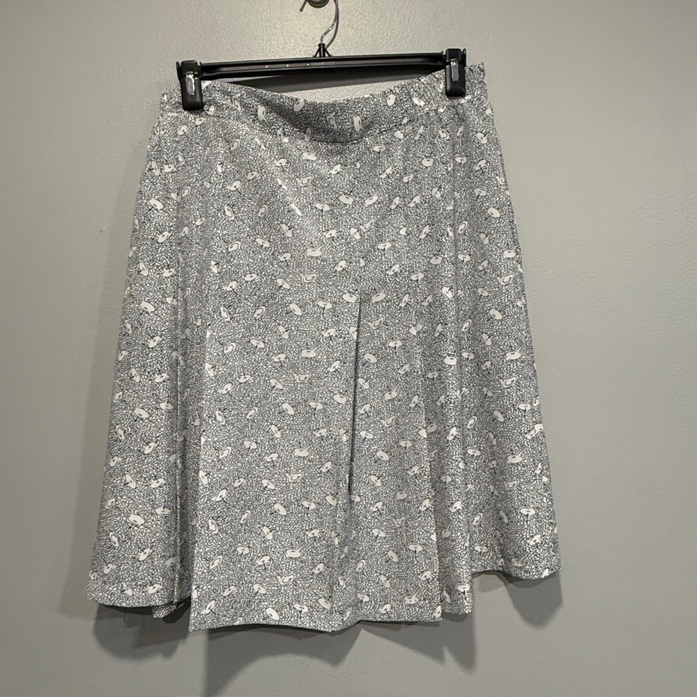 Oscar de la Renta‎ Expressions Womens Vintage A-Line Skirt White Abstract